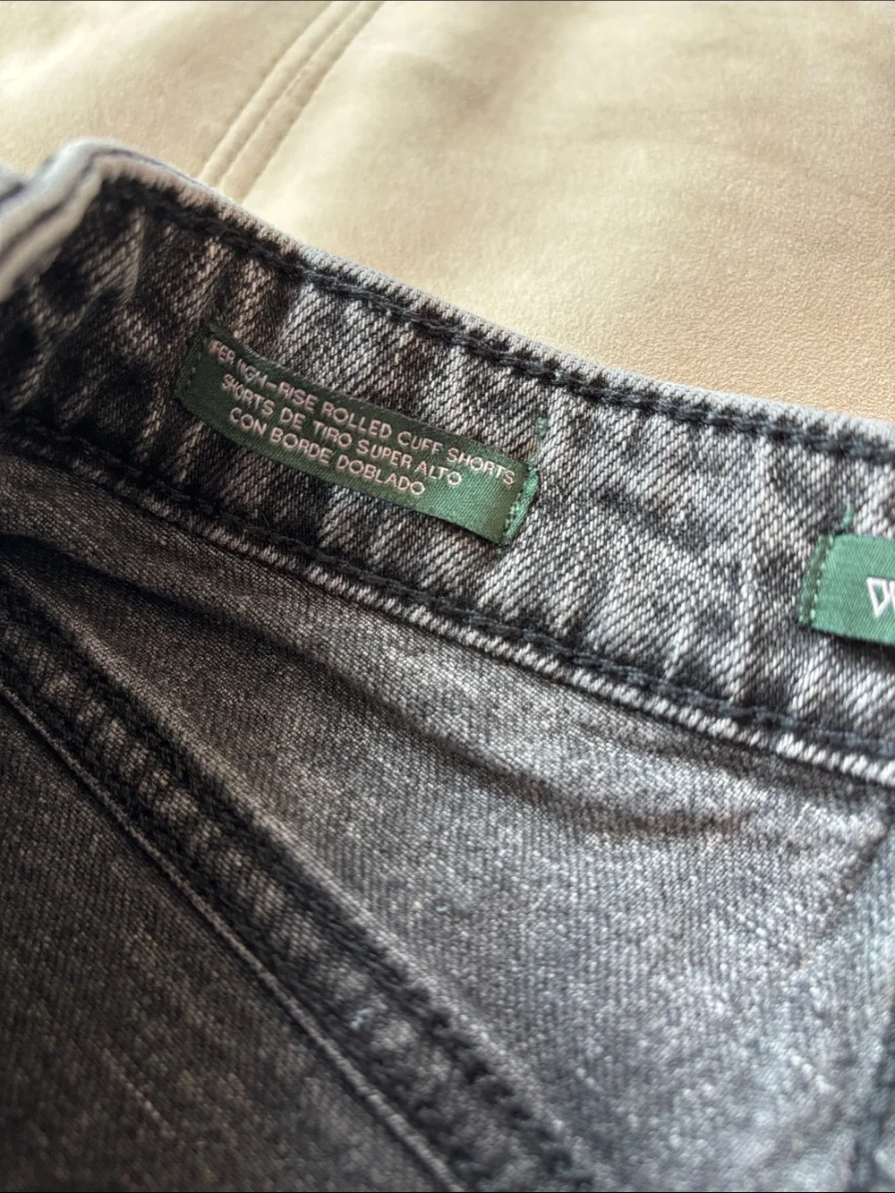 wild fable Black Acid Wash High-Rise Denim Shorts - Picture 3 of 4